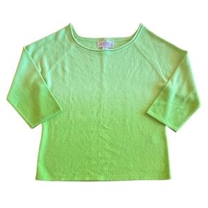 Casual Corner Annex Ombré Green Boatneck 3/4 Sleeve Sw…